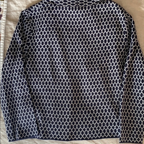 H & M Graphic Navy & White Open Cardigan US Small - Picture 4 of 5